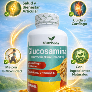 glucosamina con cúrcuma, msm, condroitina y cartílago de tiburón – nutrivida