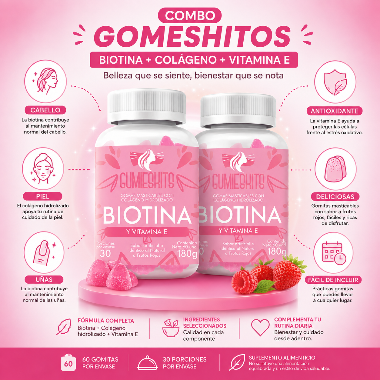 gomitas biotina + vitamina e x2 gomitas biotina + vitamina e x2