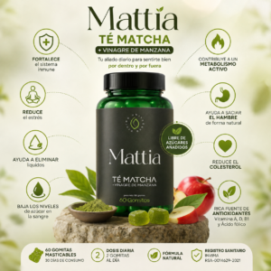 gomas de te matcha+ vinagre de manzana